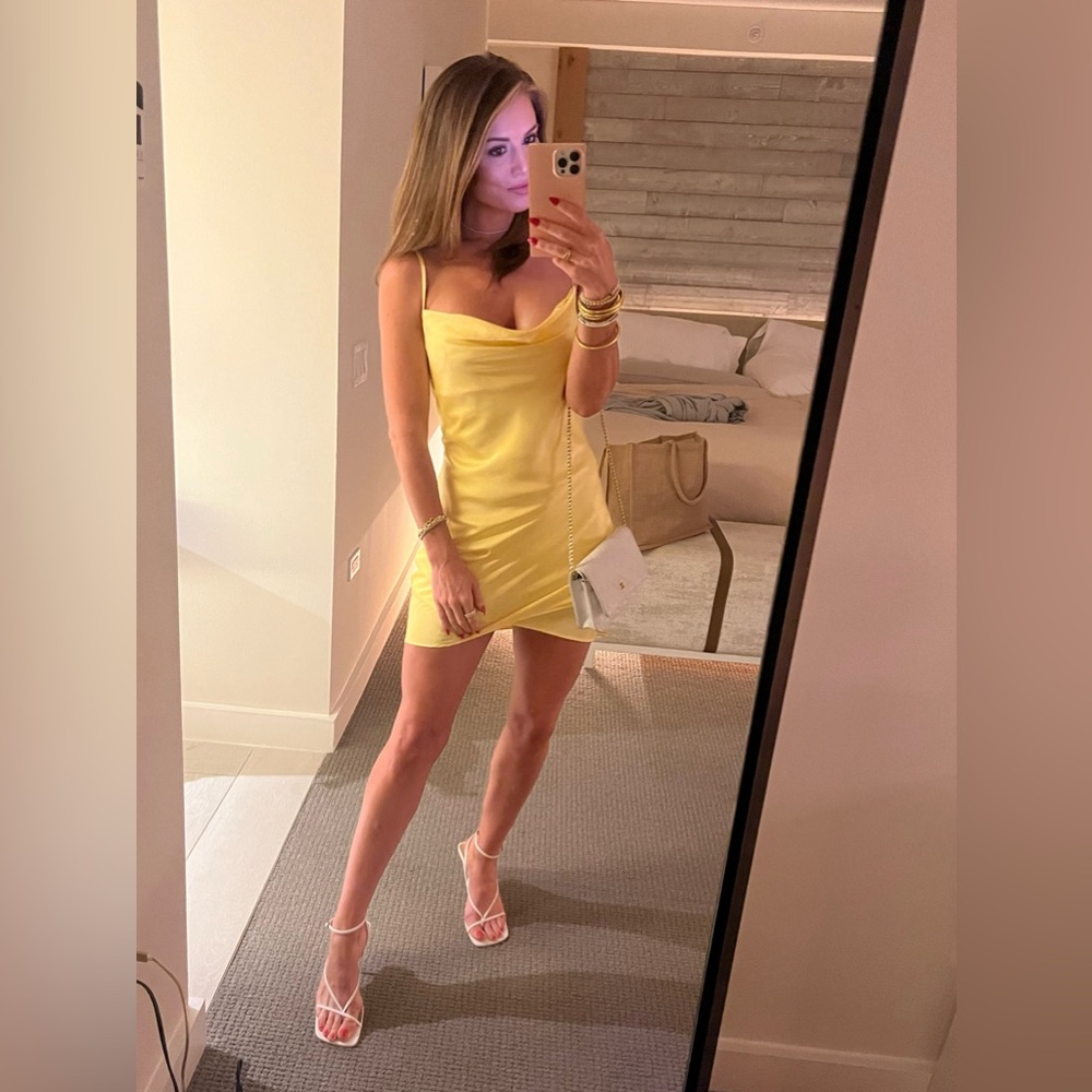 Revolve Laurena Mini Dress in Butter Yellow-Majorelle